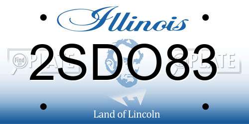 2SDO83 Illinois License Plate