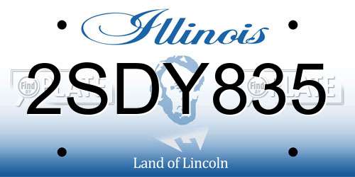 2SDY835 Illinois License Plate