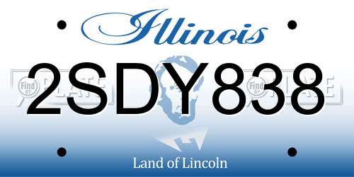 2SDY838 Illinois License Plate