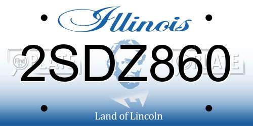 2SDZ860 Illinois License Plate