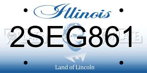 2SEG861 Illinois License Plate