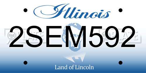 2SEM592 Illinois License Plate