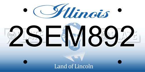 2SEM892 Illinois License Plate