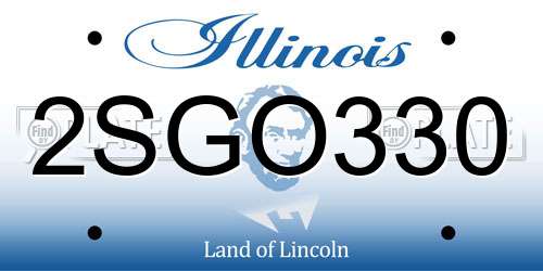 2SGO330 Illinois License Plate