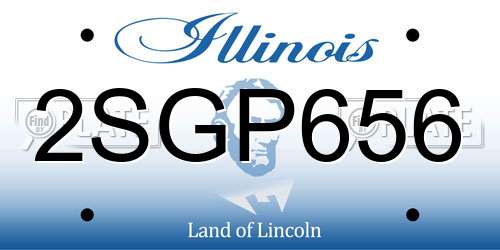2SGP656 Illinois License Plate