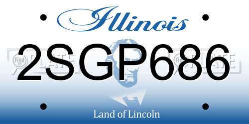 2SGP686 Illinois License Plate