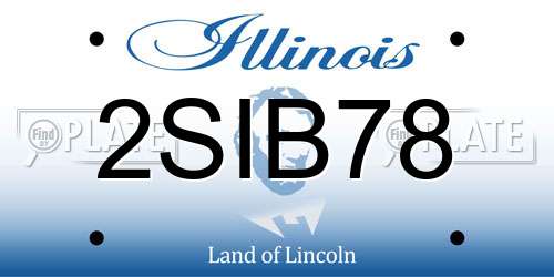 2SIB78 Illinois License Plate