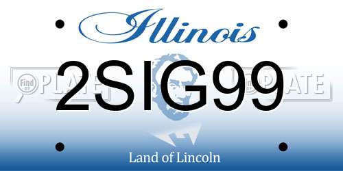 2SIG99 Illinois License Plate