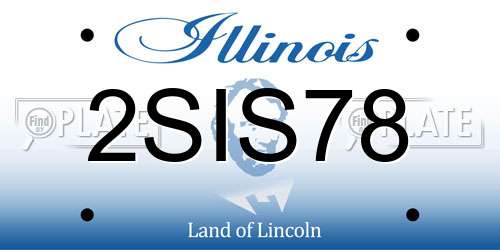 2SIS78 Illinois License Plate