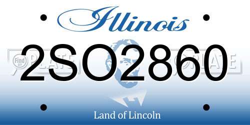 2SO2860 Illinois License Plate