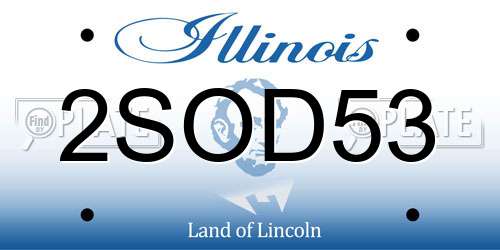 2SOD53 Illinois License Plate