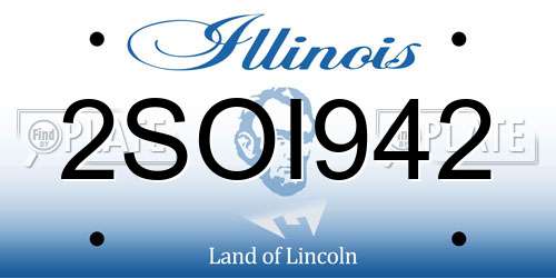 2SOI942 Illinois License Plate