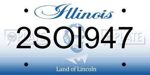 2SOI947 Illinois License Plate
