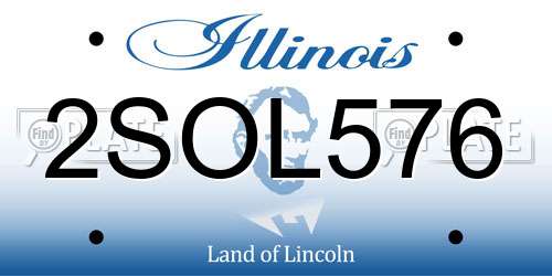 2SOL576 Illinois License Plate