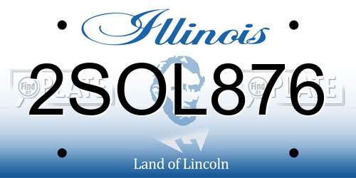 2SOL876 Illinois License Plate