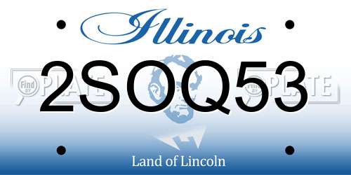 2SOQ53 Illinois License Plate