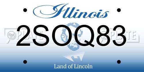 2SOQ83 Illinois License Plate