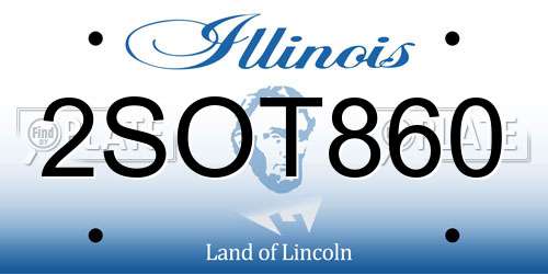 2SOT860 Illinois License Plate