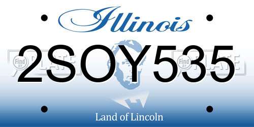 2SOY535 Illinois License Plate