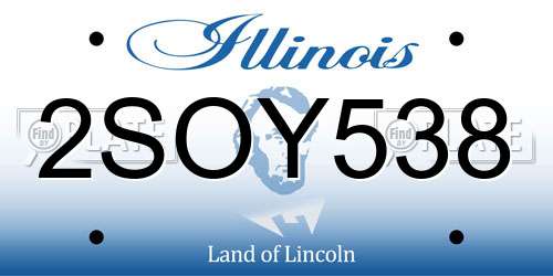 2SOY538 Illinois License Plate