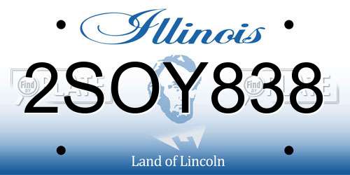 2SOY838 Illinois License Plate