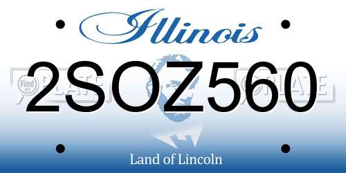 2SOZ560 Illinois License Plate