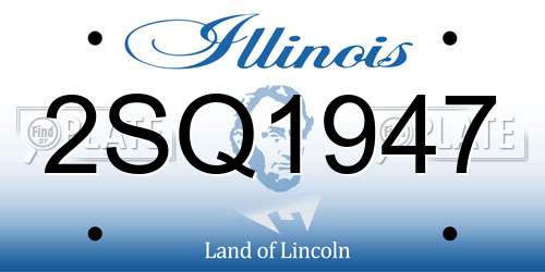2SQ1947 Illinois License Plate