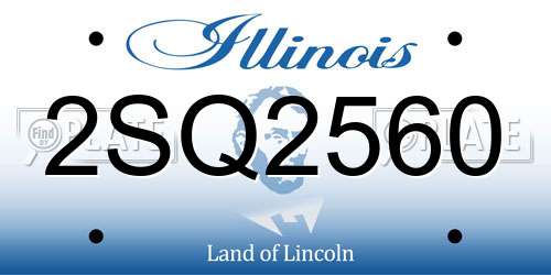2SQ2560 Illinois License Plate