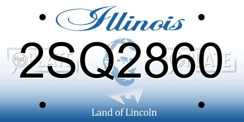2SQ2860 Illinois License Plate