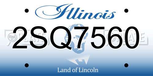 2SQ7560 Illinois License Plate