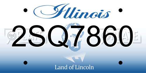 2SQ7860 Illinois License Plate