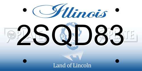 2SQD83 Illinois License Plate