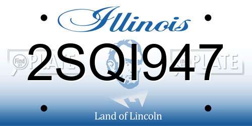 2SQI947 Illinois License Plate
