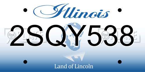 2SQY538 Illinois License Plate