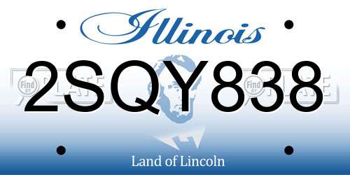 2SQY838 Illinois License Plate