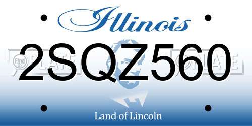 2SQZ560 Illinois License Plate