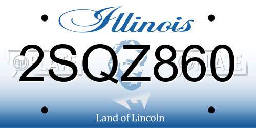 2SQZ860 Illinois License Plate
