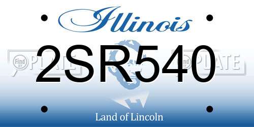 2SR540 Illinois License Plate