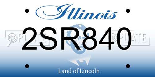 2SR840 Illinois License Plate