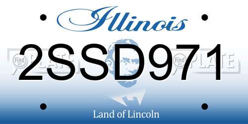 2SSD971 Illinois License Plate
