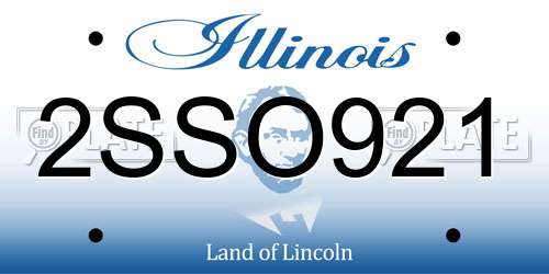 2SSO921 Illinois License Plate