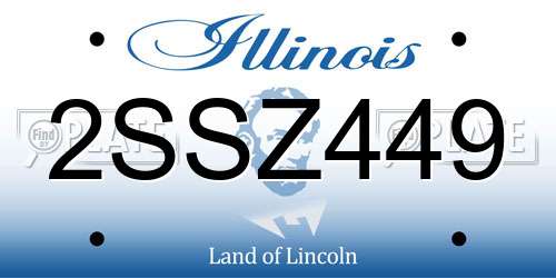 2SSZ449 Illinois License Plate