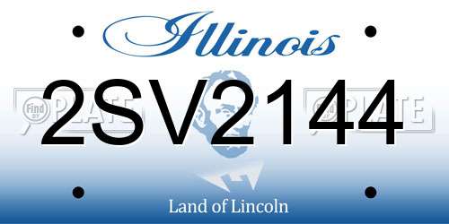 2SV2144 Illinois License Plate