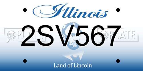 2SV567 Illinois License Plate