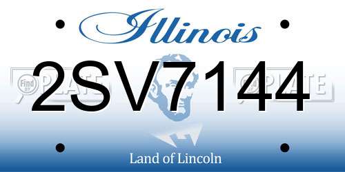 2SV7144 Illinois License Plate