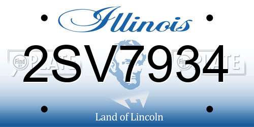 2SV7934 Illinois License Plate