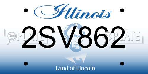 2SV862 Illinois License Plate