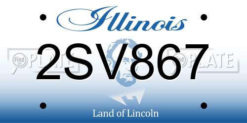 2SV867 Illinois License Plate