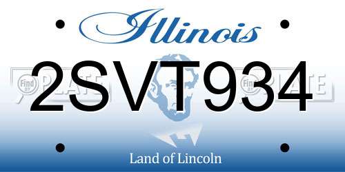 2SVT934 Illinois License Plate