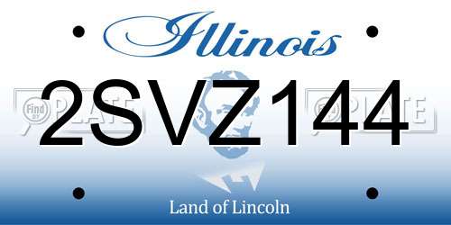 2SVZ144 Illinois License Plate